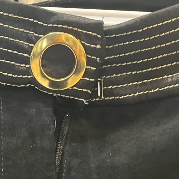 Cache Black Suede Pants Size 6 - Picture 5 of 9